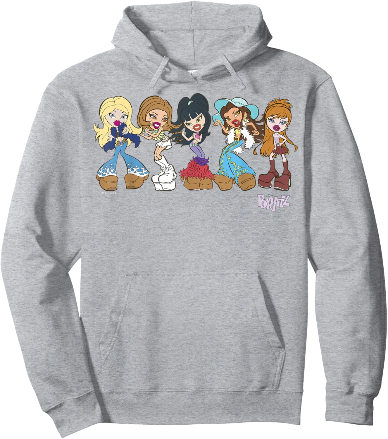 Bratz Group Shot Dancing Line Up Hoodie - Hoodie | Ash