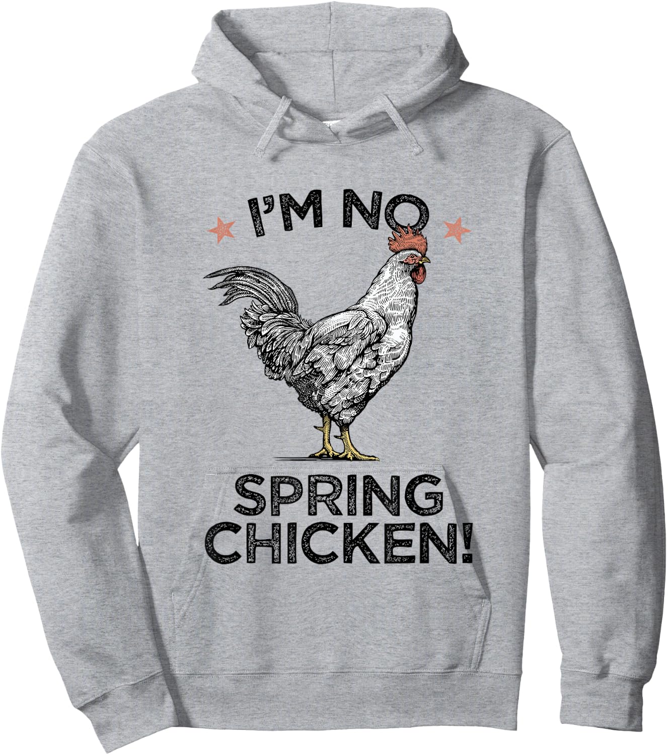Spring Chicken Old Age Joke Birthday Senior Gag Graphic Hoodie - Hoodie | Ash