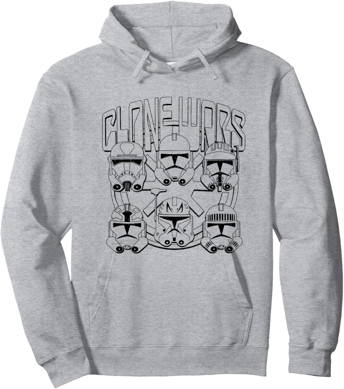 Star Wars: The Clone Wars Trooper Helmet Variety Line Art Hoodie - Hoodie | Ash