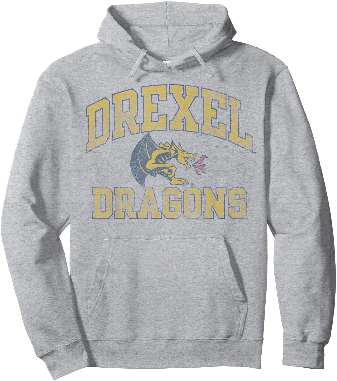 Drexel Dragons Vintage Worn Gray Officially Licensed Hoodie - Hoodie | Ash