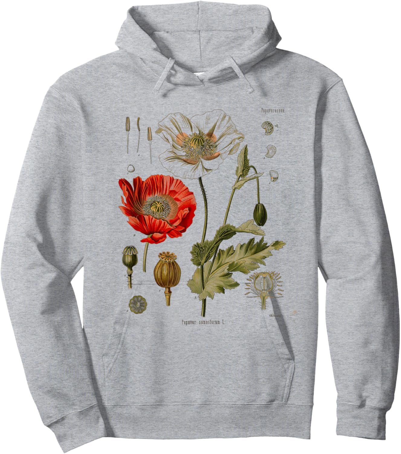 Vintage Botanical flower wild flower Garden Botany Hoodie - Hoodie | Ash