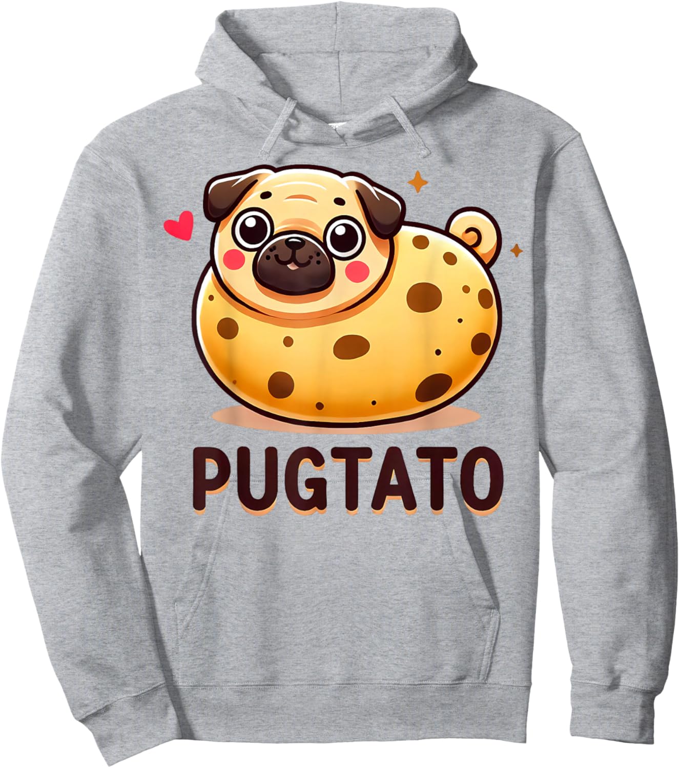 Pugtato Funny Pug Potato Dog Lover Pun Women Girls Kids Hoodie - Hoodie | Ash