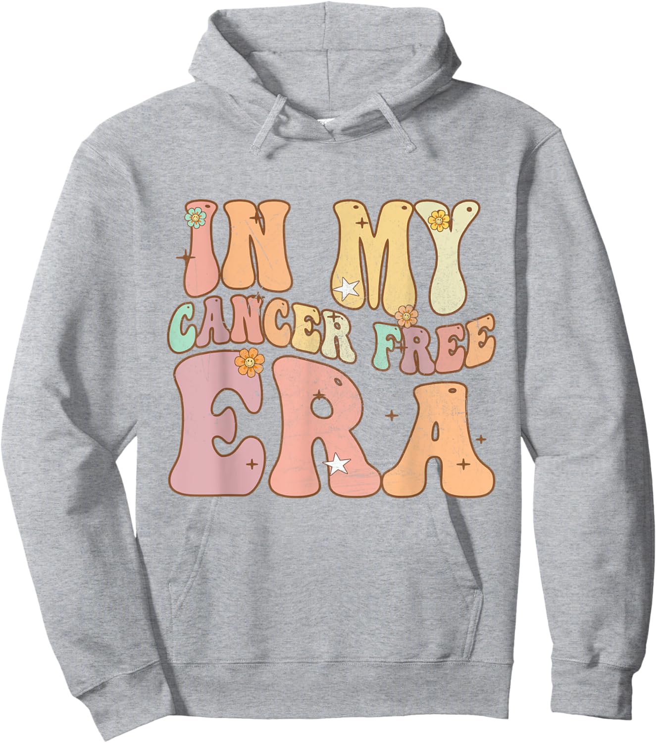 Groovy Flowers Breast Cancer Warrior In My Cancer Free Era Hoodie - Hoodie | Ash