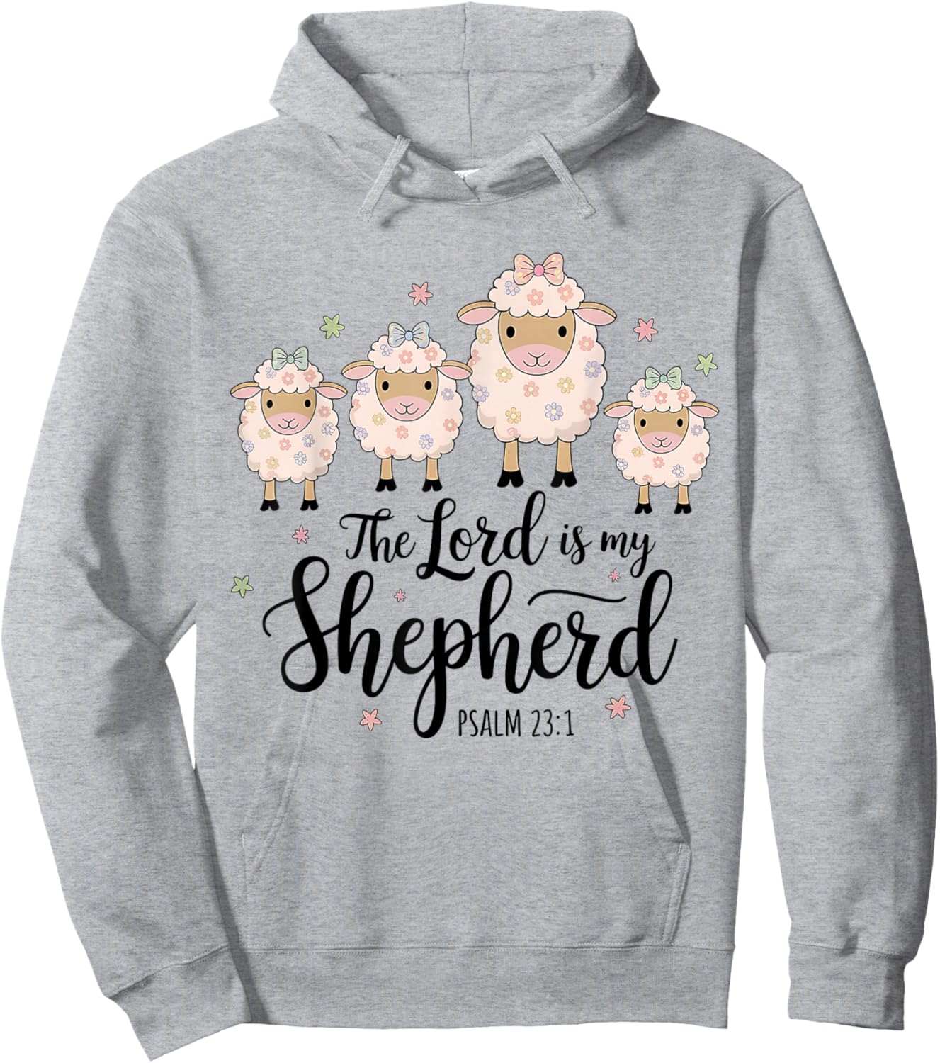 The Lord Is My Shepherd Christian Happy Easter Day Sheep Hoodie - Hoodie | Ash