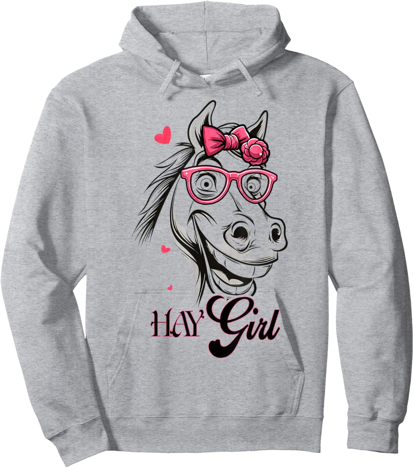 Hay Girl, Just A Girl Who Loves Horses, Horse Lovers Funny Hoodie - Hoodie | Ash