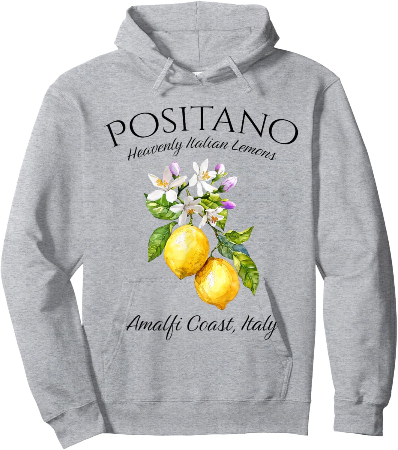 Positano Amalia Coast Italian Lemons Italy Hoodie - Hoodie | Ash
