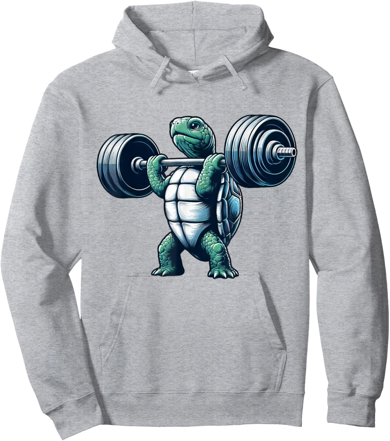 Strong Turtle Weightlifter Lifting Heavy Workout Hoodie - Hoodie | Ash