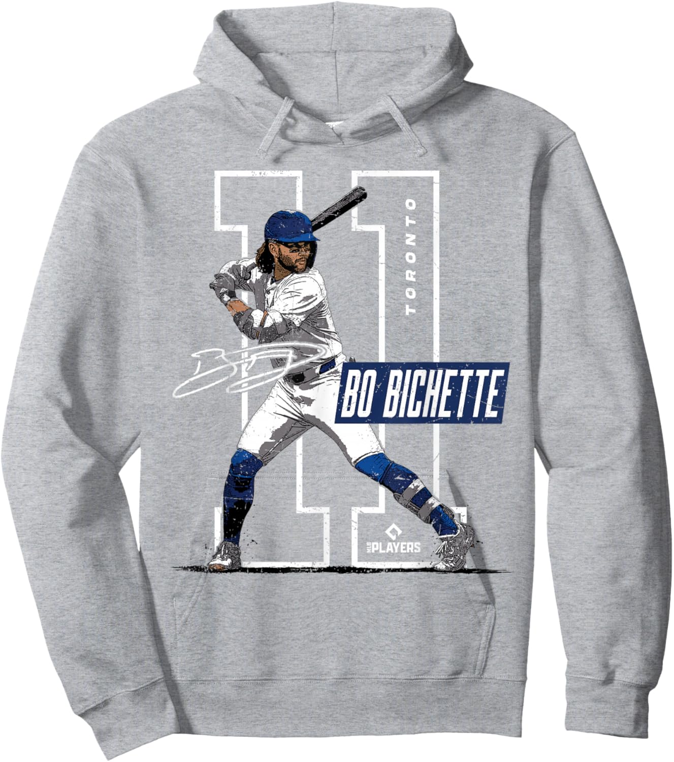 License Champs | Bo Bichette Toronto Blue -Kids Baseball Fan Hoodie - Hoodie | Ash