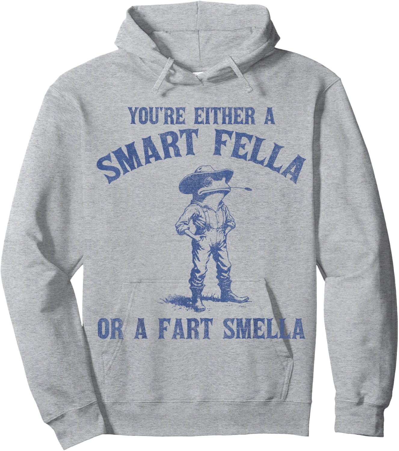 You're Either A Smart Fella Or A Fart Smella Funny Frog Hoodie - Hoodie | Ash