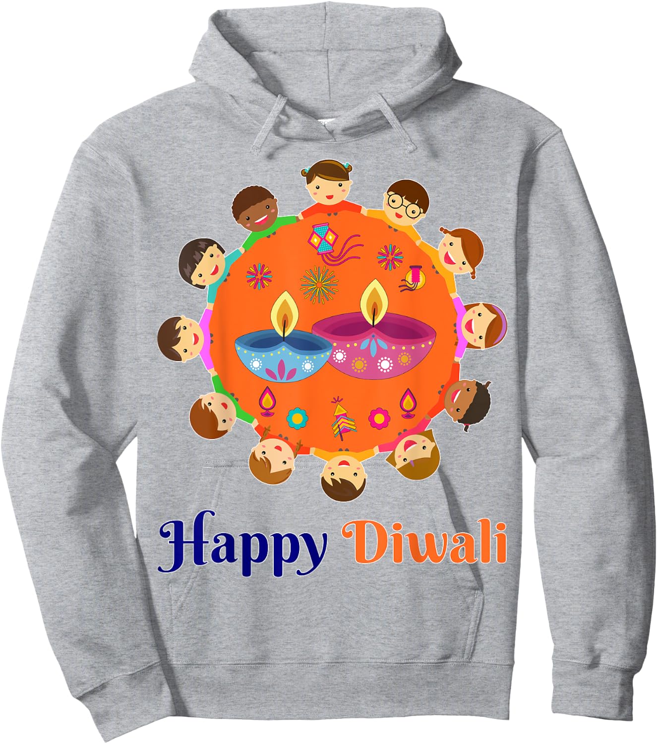 Toddler Diwali-Shirt Kid Men Women Family Hindu Happy Diwali Hoodie - Hoodie | Ash
