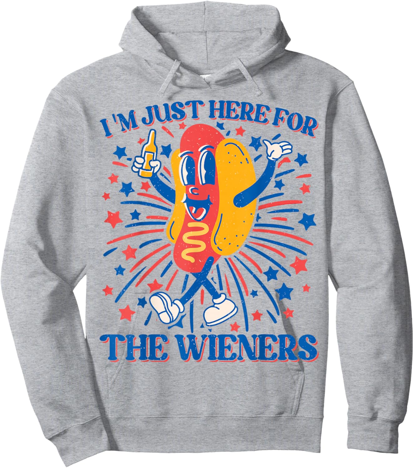 Hot Dog I'm Just Here For The Wieners 4Th Of July Hoodie - Hoodie | Ash