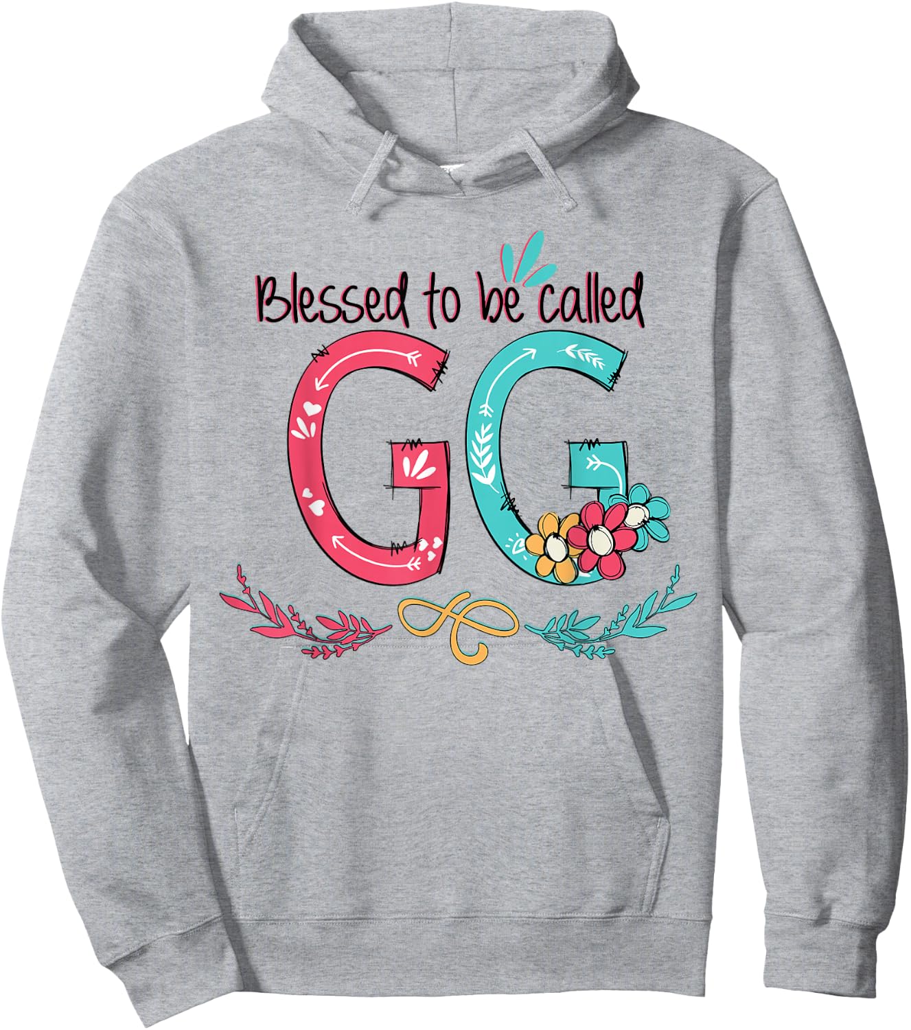 Blessed to be called GG Colorful gifts-Grandma Hoodie - Hoodie | Ash