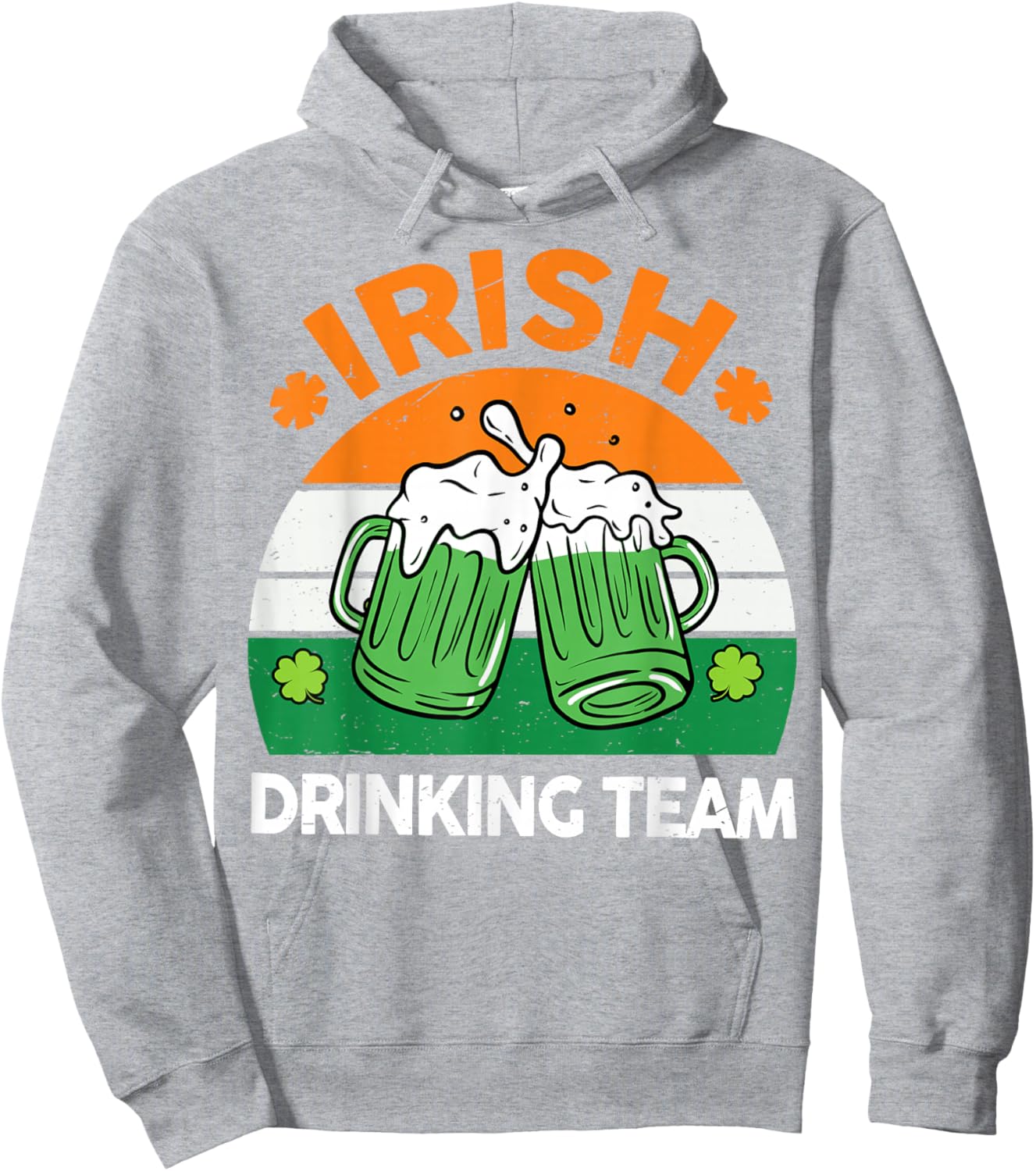 St Patricks Day Funny Irish Drinking Team Beer Ireland Flag Hoodie - Hoodie | Ash