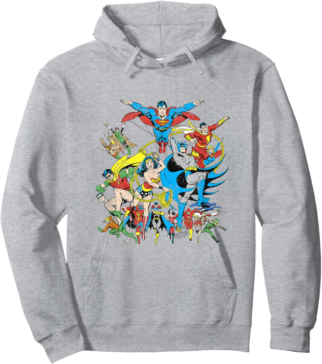 DC Comics Justice League Expanded Roster Vintage Group Shot Hoodie - Hoodie | Ash