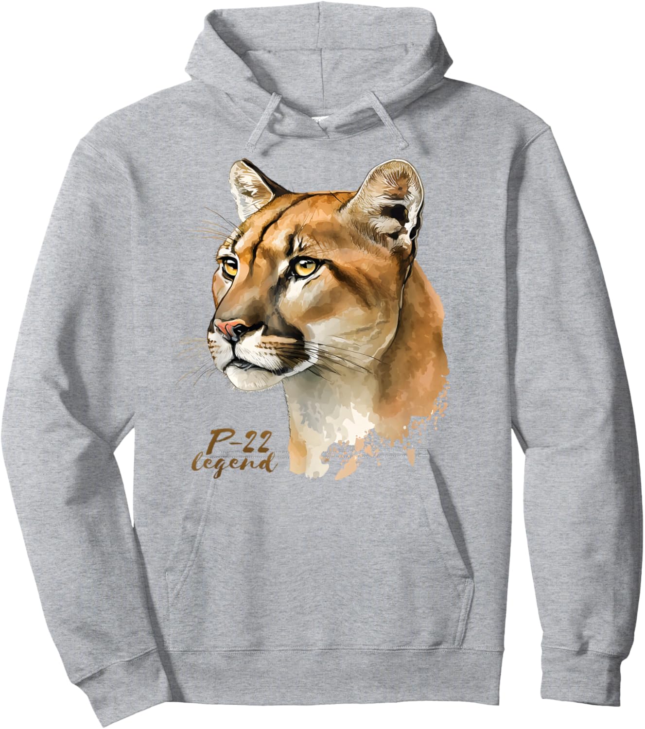 P-22 Mountain Lion Legend California Wildlife P22 Art Hoodie - Hoodie | Ash
