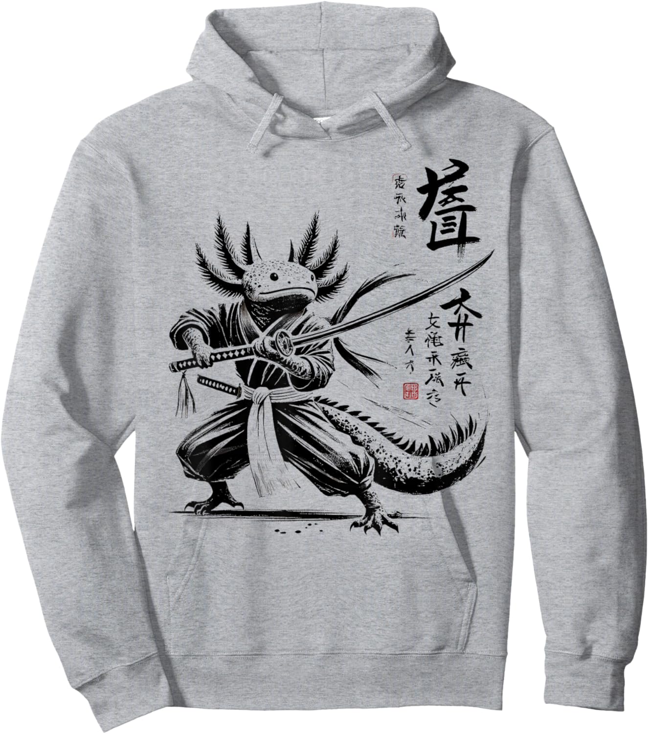 Japan Samurai Warrior Axolotl Ninja Japanese Boys Girls Kids Hoodie - Hoodie | Ash