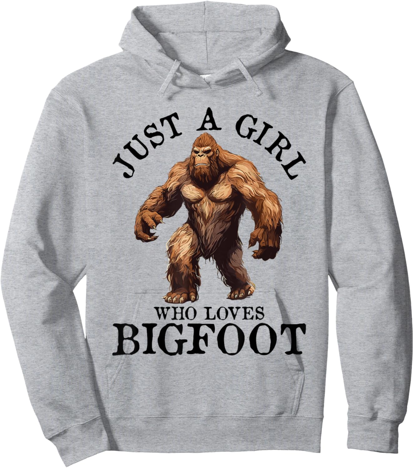 Bigfoot Just A Girl Who Loves Sasquatch Funny Retro Vintage Hoodie - Hoodie | Ash