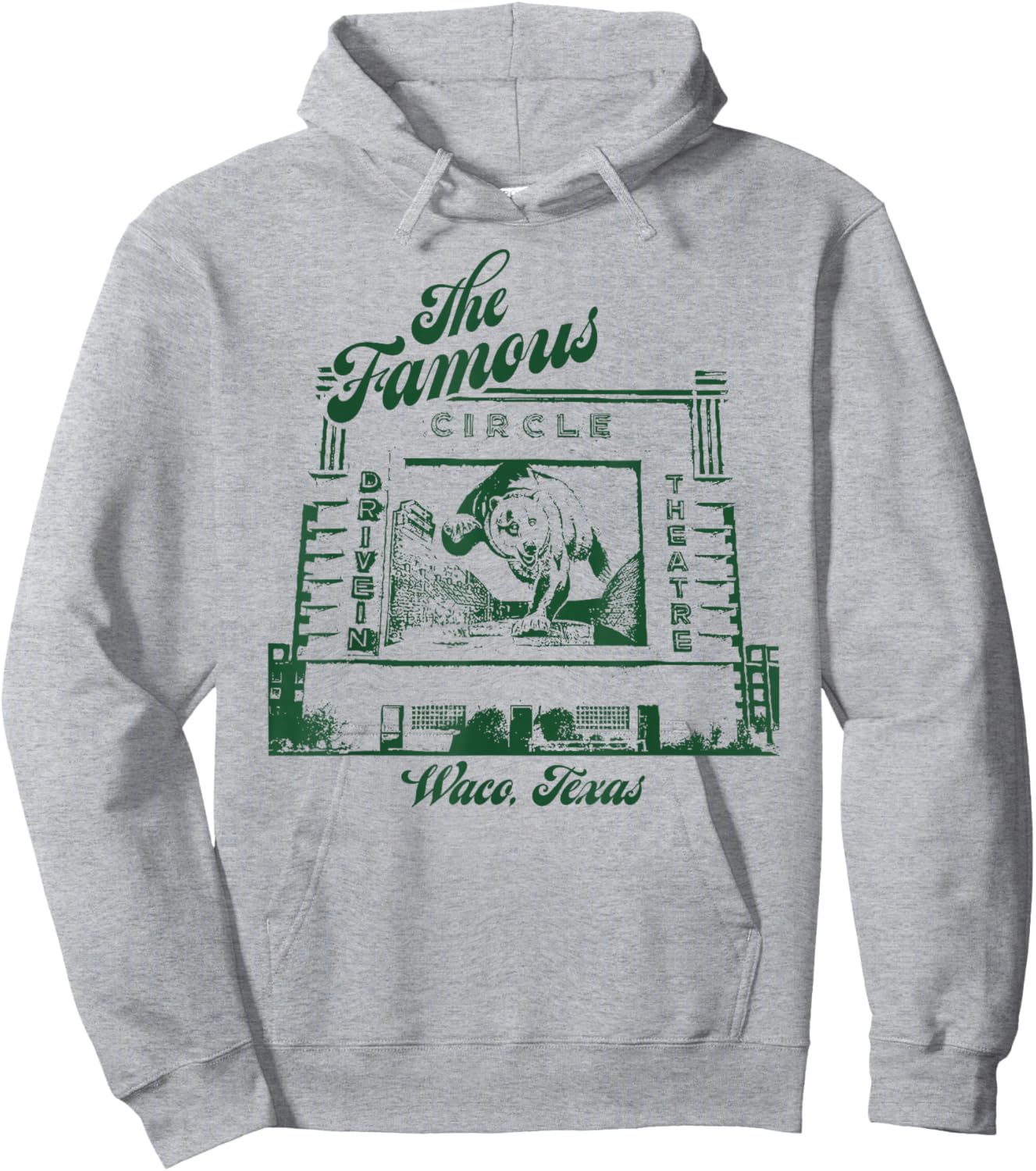 Vintage Circle Drive-In Movie Theater Outdoor Waco Texas Hoodie - Hoodie | Ash