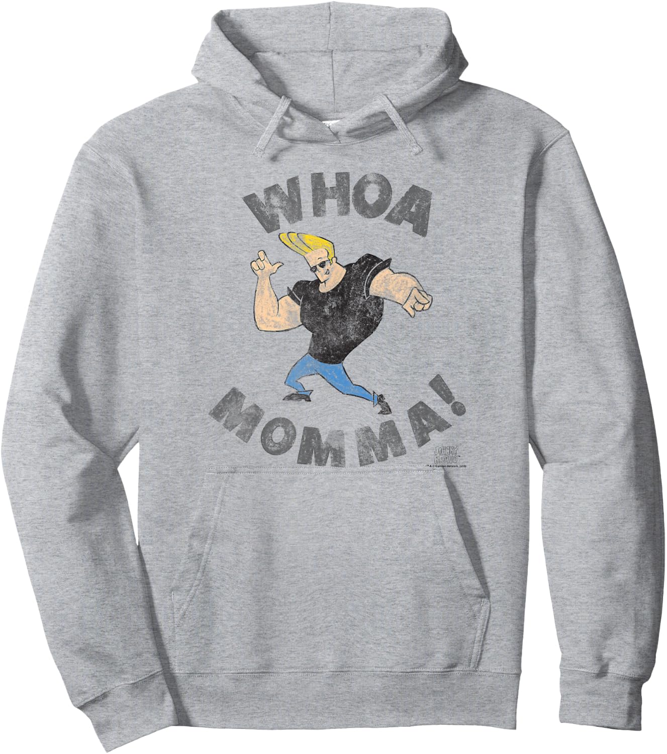 Johnny Bravo Whoa Momma Hoodie - Hoodie | Ash