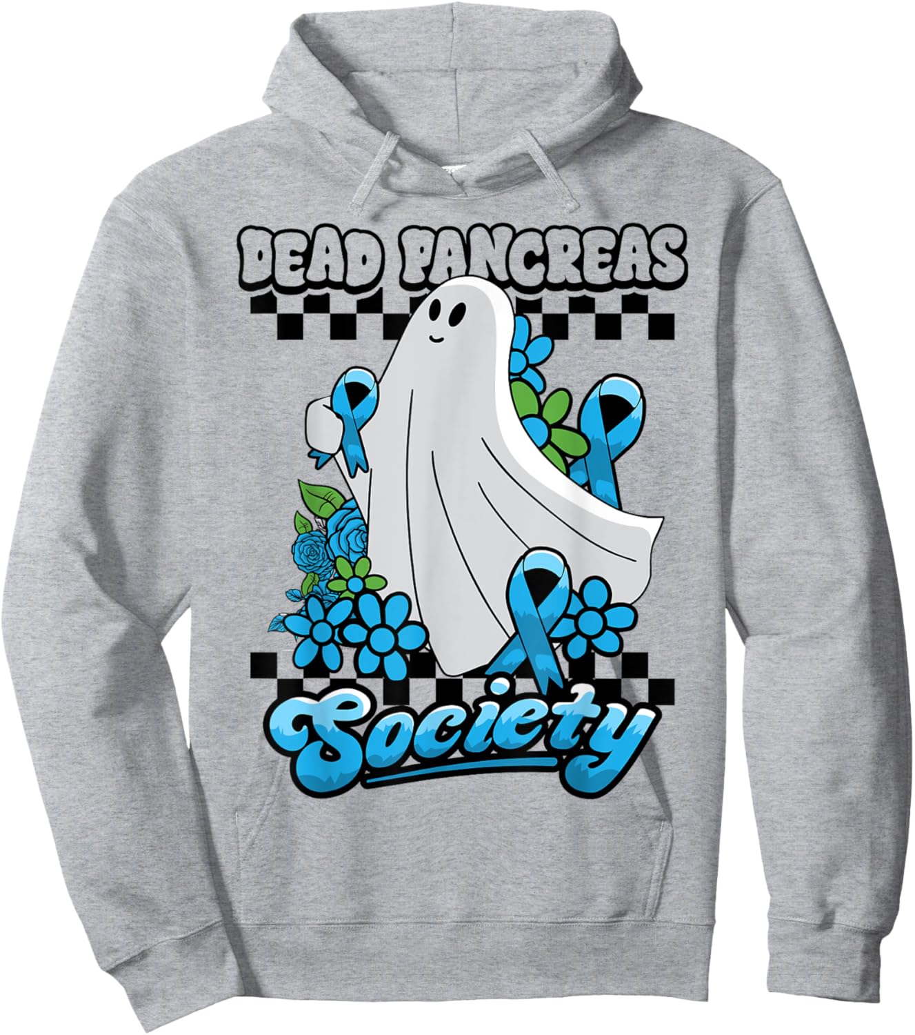 Diabetes Awareness Dead Pancreas Society Ghost Halloween Hoodie - Hoodie | Ash