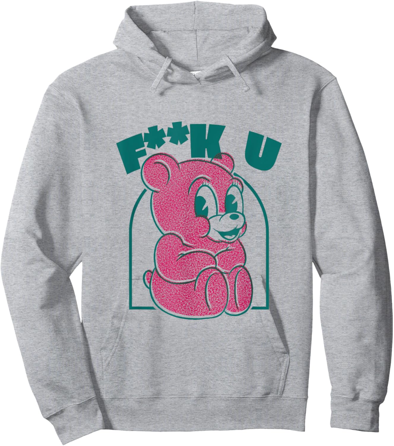 Cute teddy bear Fuck You provocative middle finger Hoodie - Hoodie | Ash