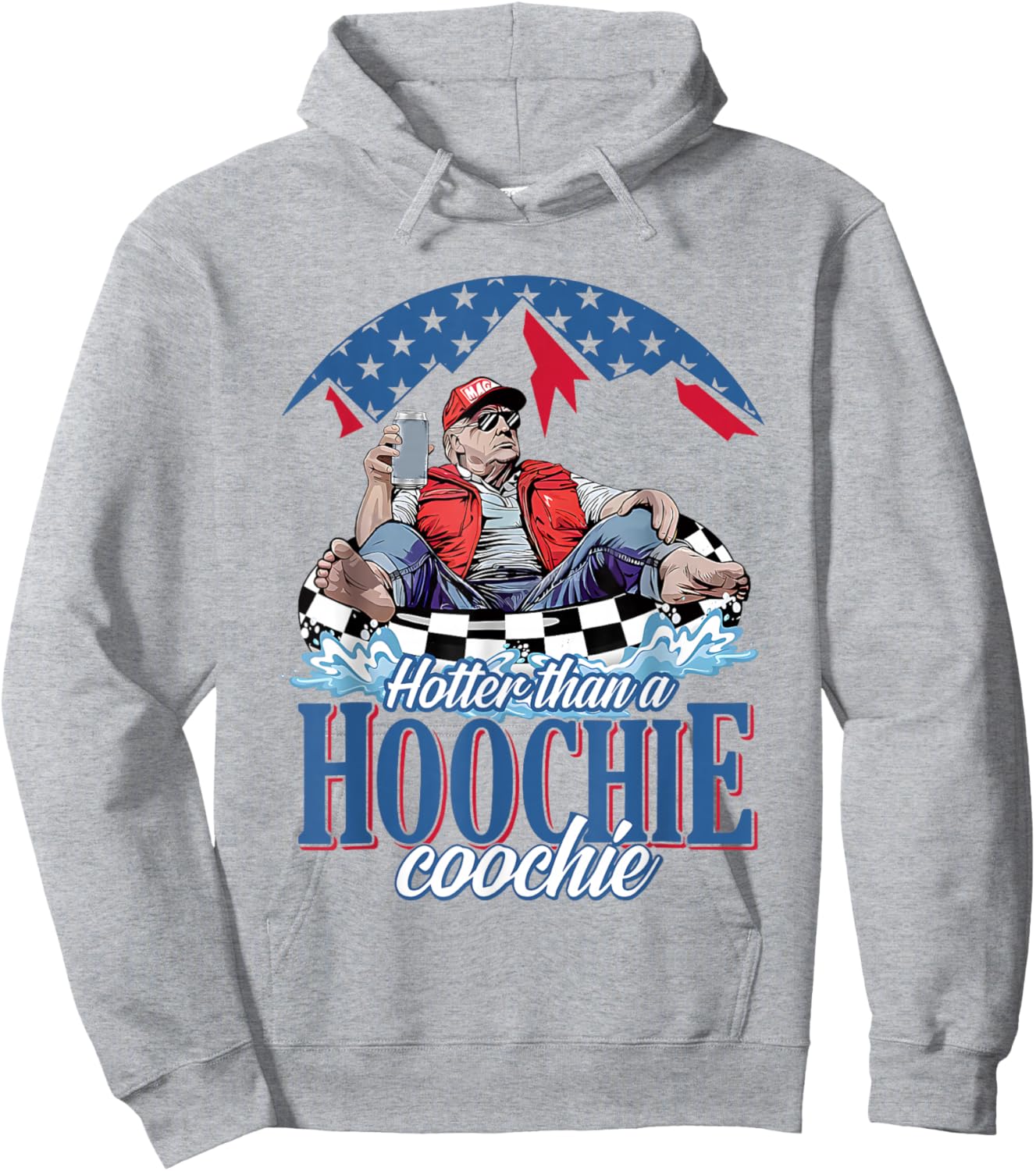 Hotter Than A Hoochie Trump Coochie Viral Trump Summer Vibes Hoodie - Hoodie | Ash