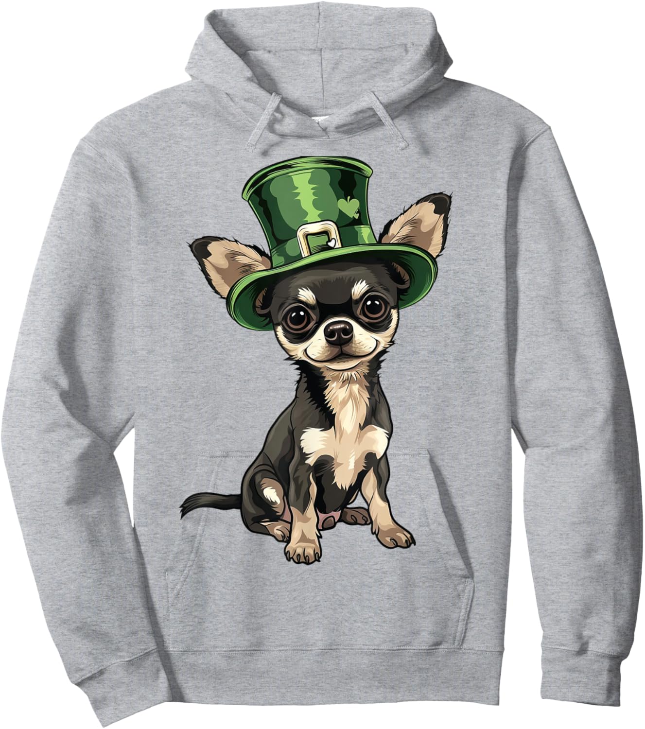 Saint Patricks Day Chihuahua Dog Shamrock Hat Gifts Women Hoodie - Hoodie | Ash