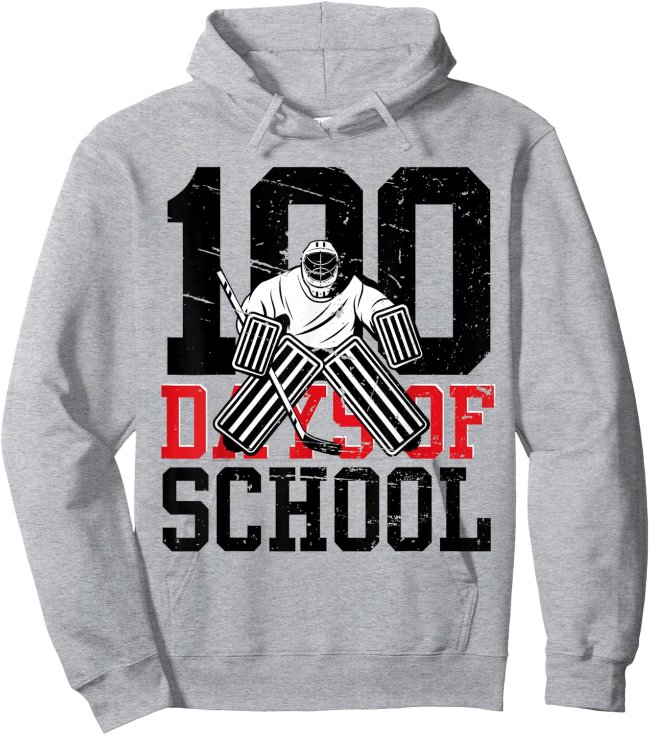100 Days Of School Ice Hockey Sport Student Teacher Hoodie - Hoodie | Ash