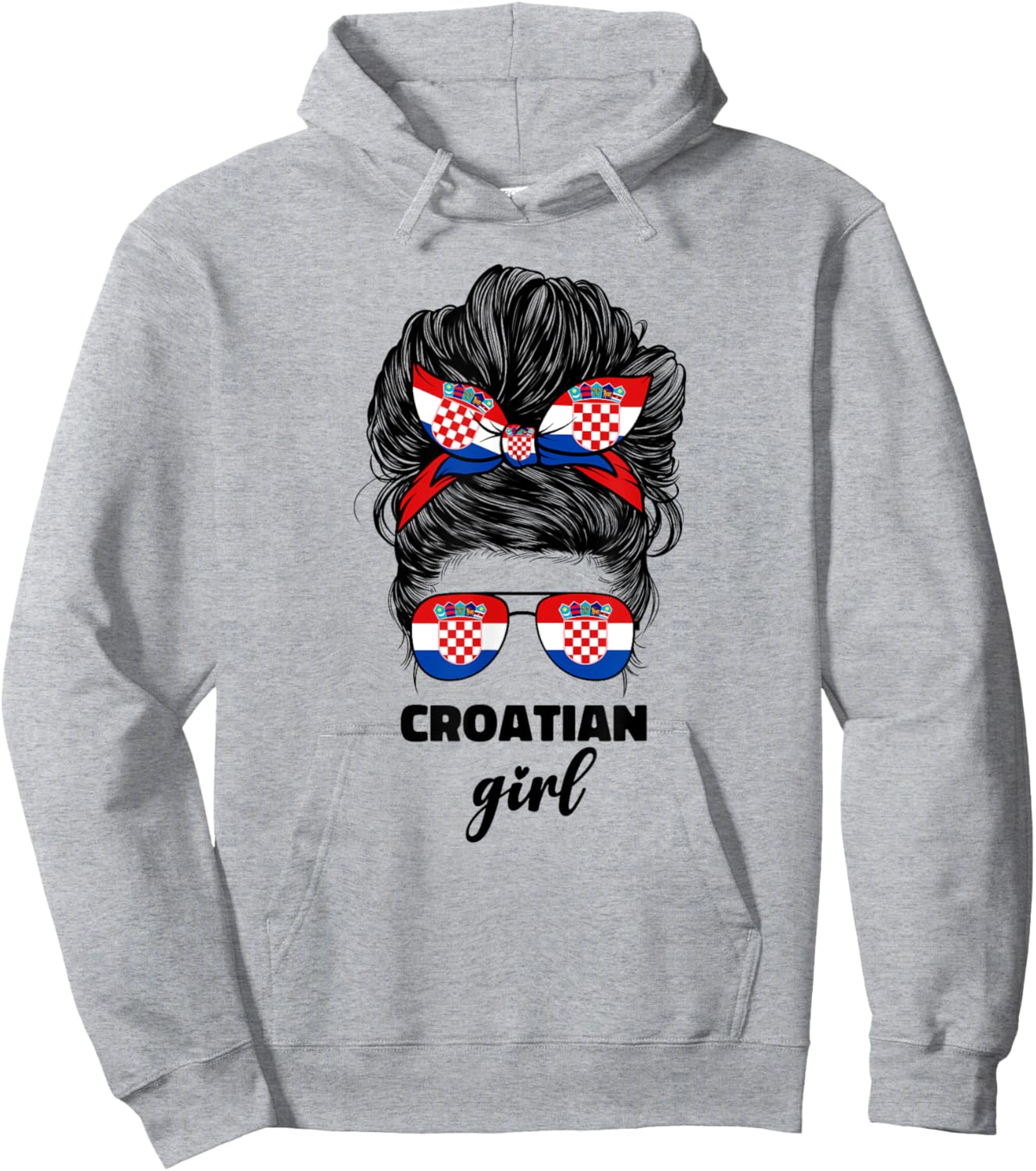 Croatian Girl Hrvatska Croats Croatia Flag Girls Hoodie - Hoodie | Ash