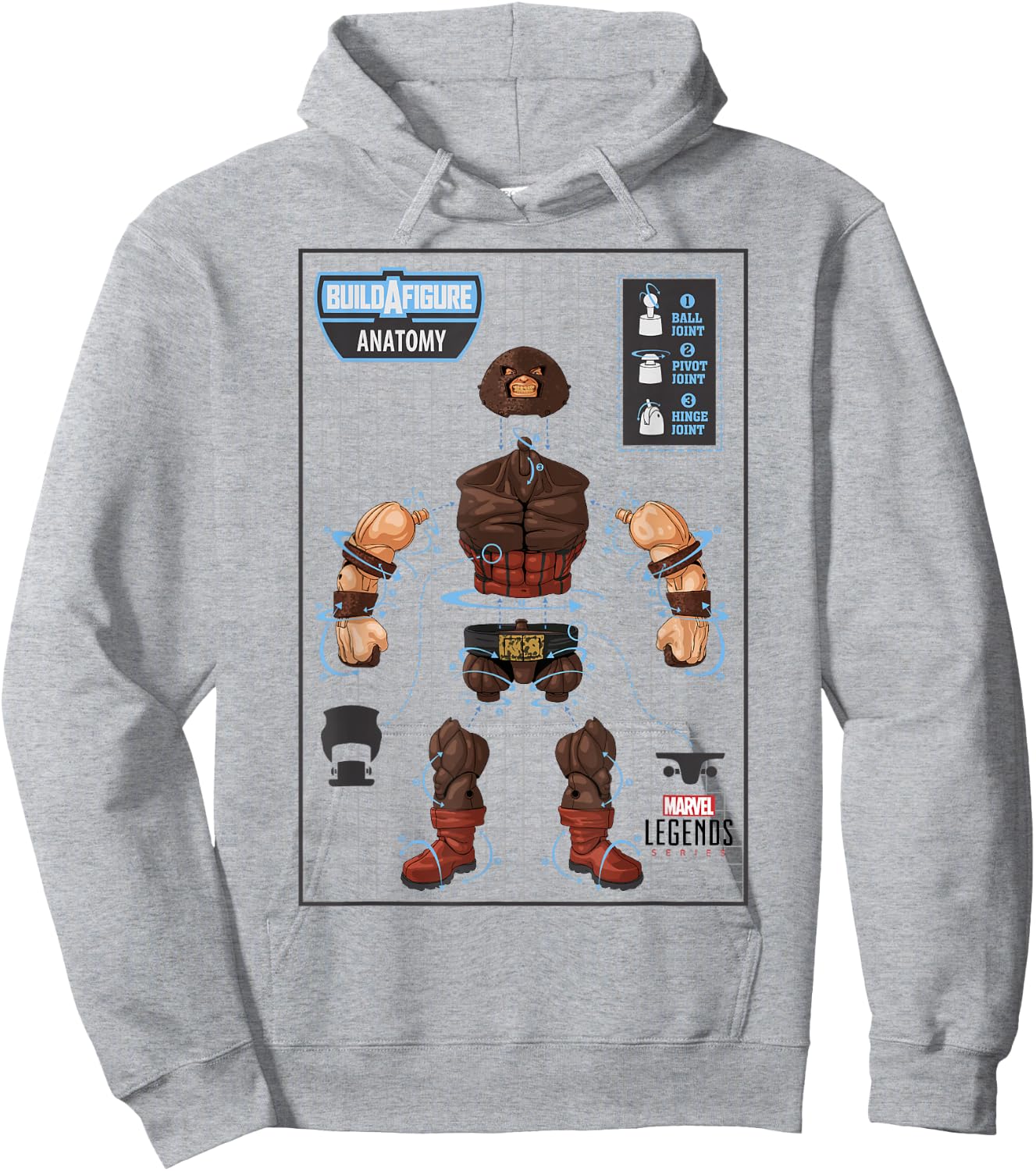 Marvel Legends Series Juggernaut Build A Figure Anatomy Hoodie - Hoodie | Ash