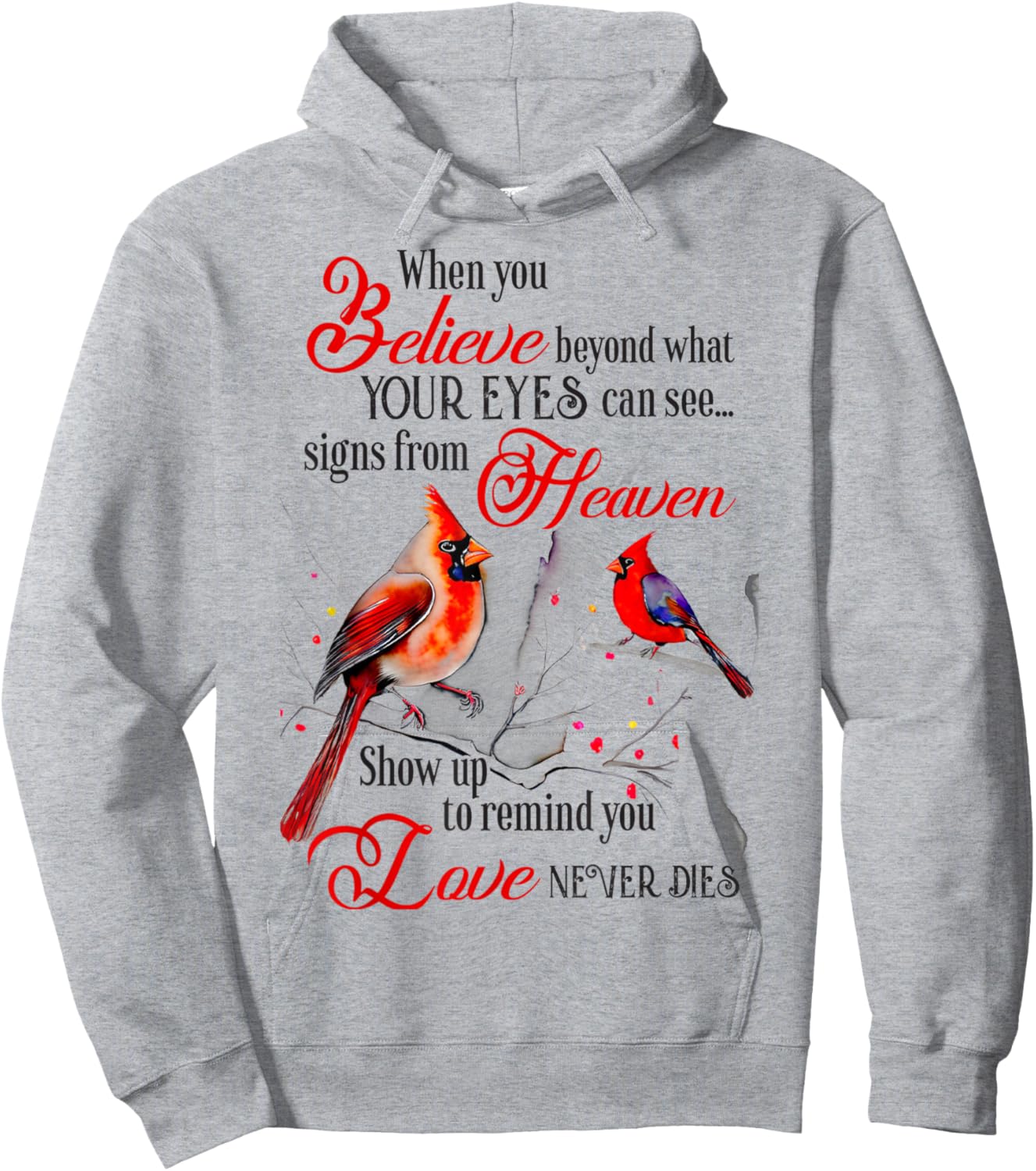 Women Mom Friend Christian Religious Cardinal Bird Hoodie - Hoodie | Ash