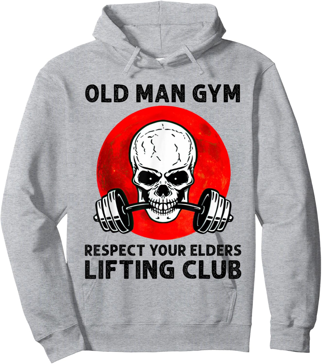 Old Man Gym Respect Your Elders Lifting Clubs Weightlifting Hoodie - Hoodie | Ash