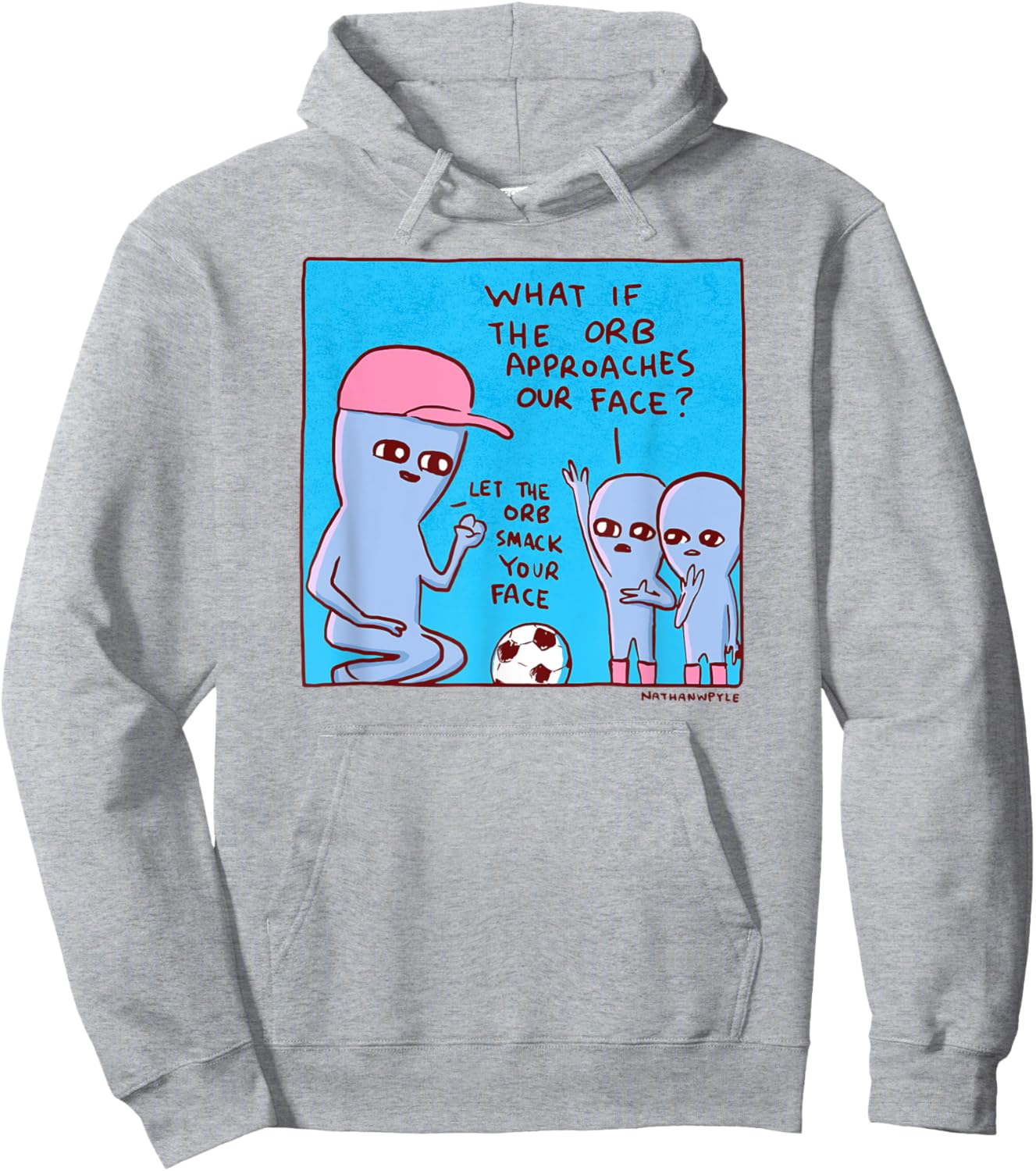 Threadless Nathan W. Pyle Strange Planet Let The Orb Graphic Hoodie - Hoodie | Ash
