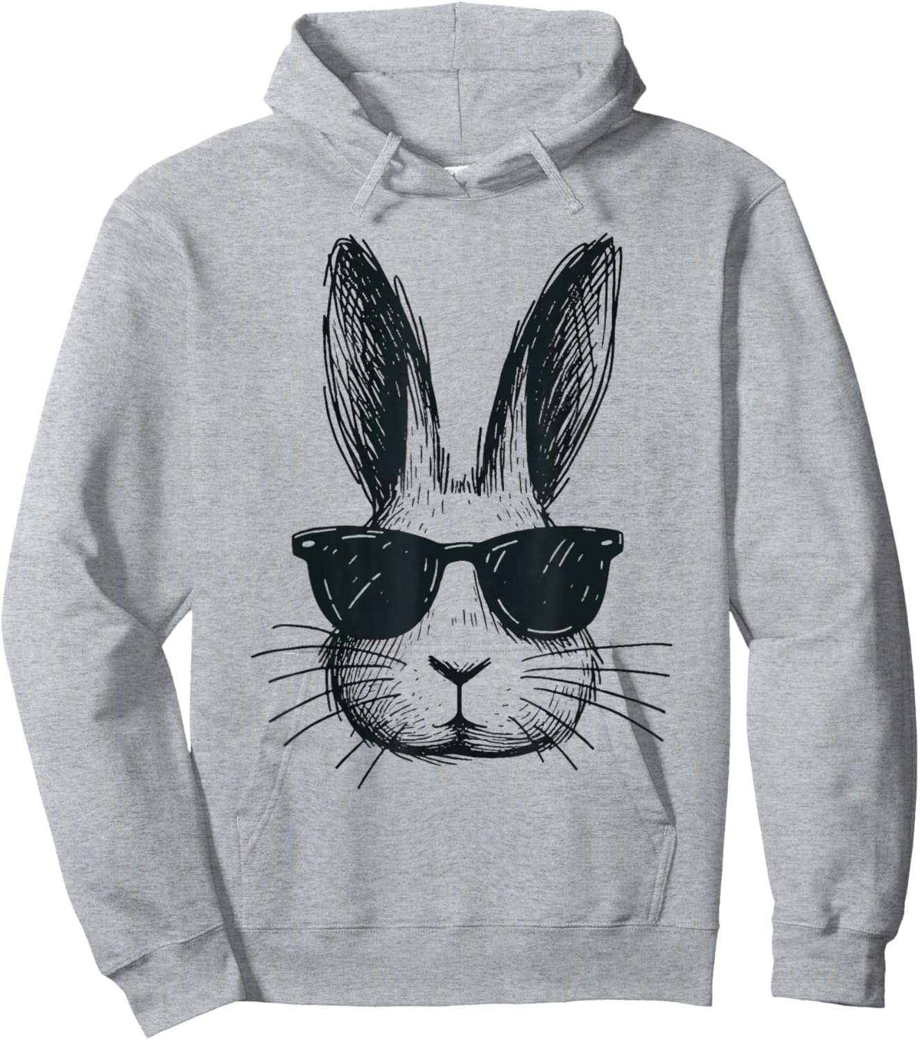 Bunny Face With Sunglasses Easter Day For Boys Men Kids Hoodie - Hoodie | Ash