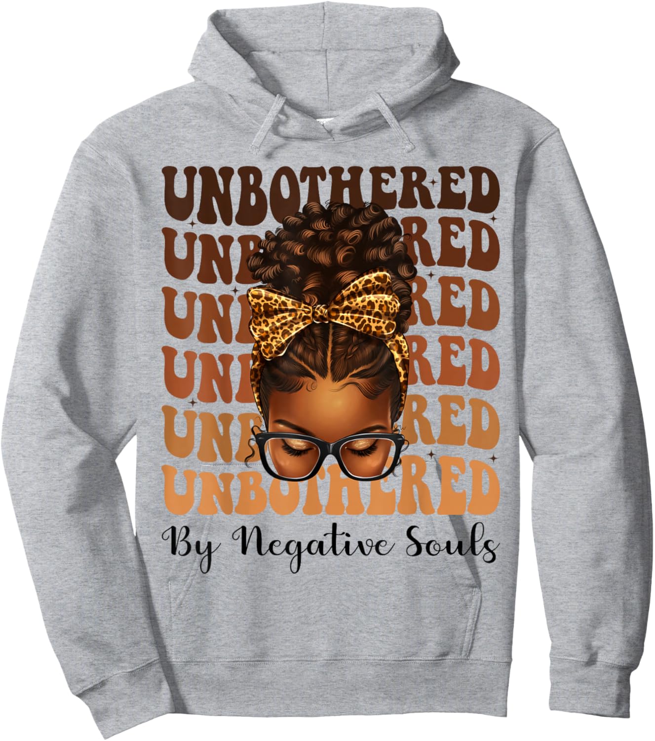 Unbothered Afro Woman Messy Bun African American Black Queen Hoodie - Hoodie | Ash