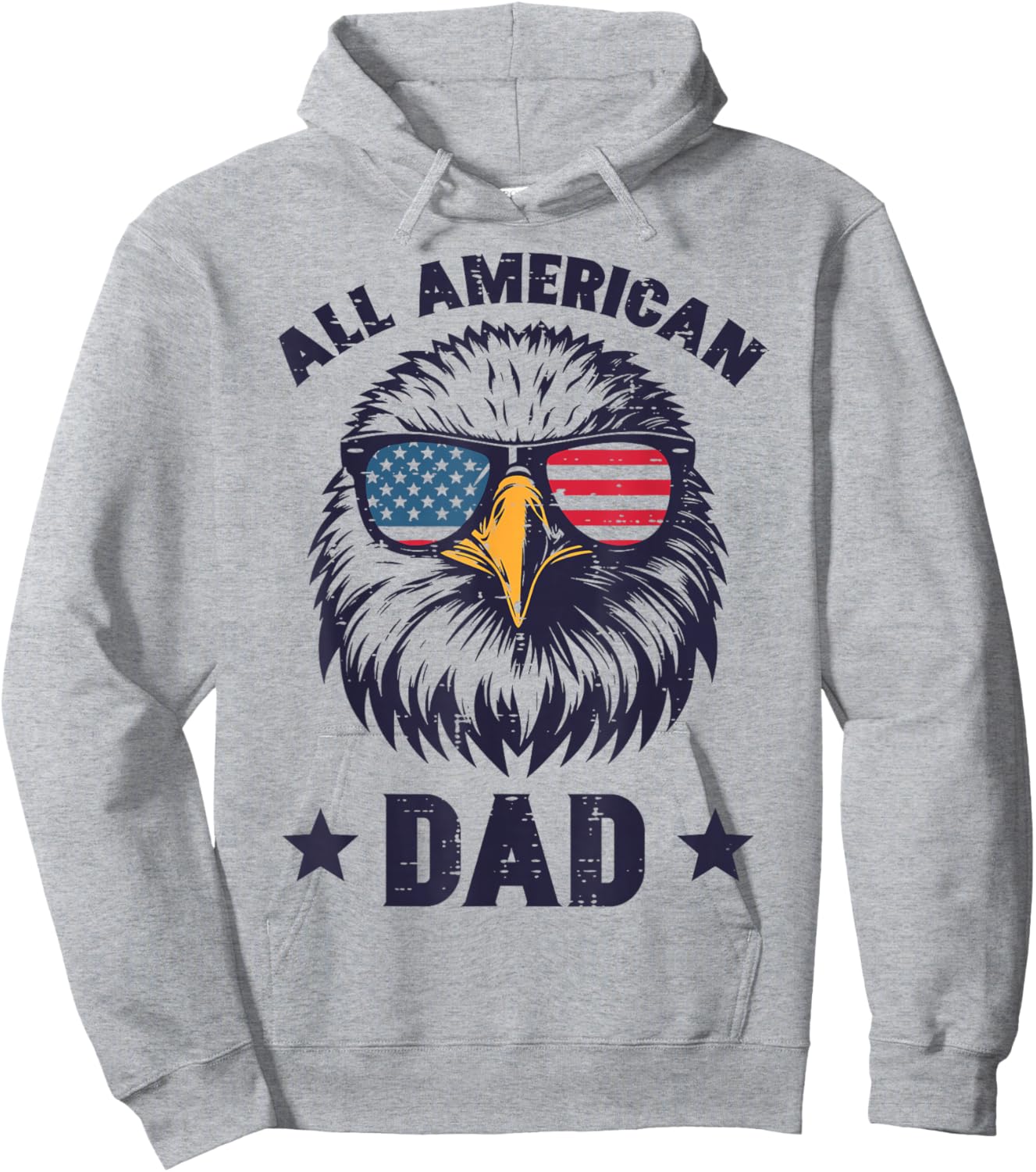 4th Of July Eagle Dad American USA Patriot Daddy Papa Men Hoodie - Hoodie | Ash