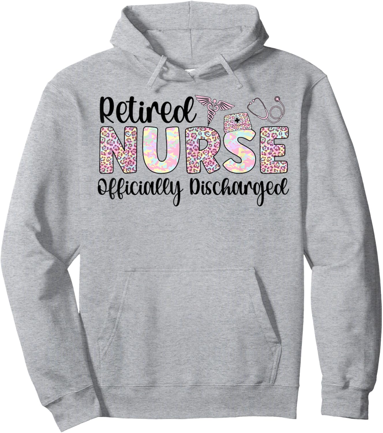 Retired Nurse Officially Discharged Nurse Retirement Hoodie - Hoodie | Ash