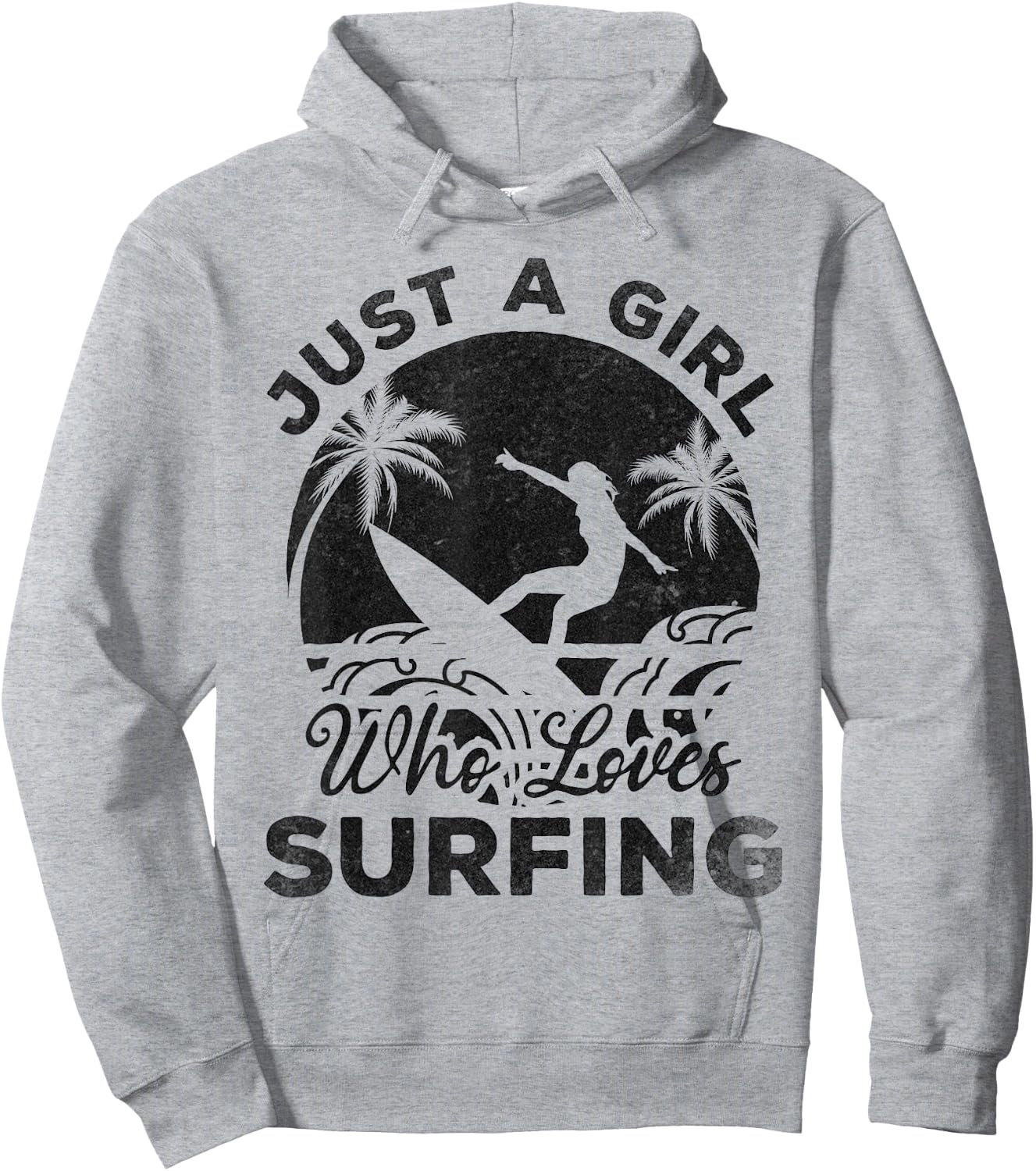 Surfing Surfboard Surfer - Just A Girl Who Loves Surfing Hoodie - Hoodie | Ash