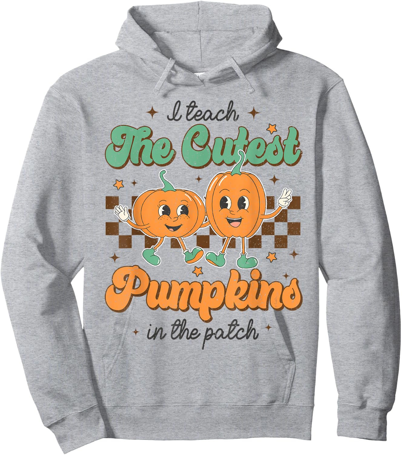 I Teach The Cutest Pumpkins In The Patch Retro Fall Hoodie - Hoodie | Ash