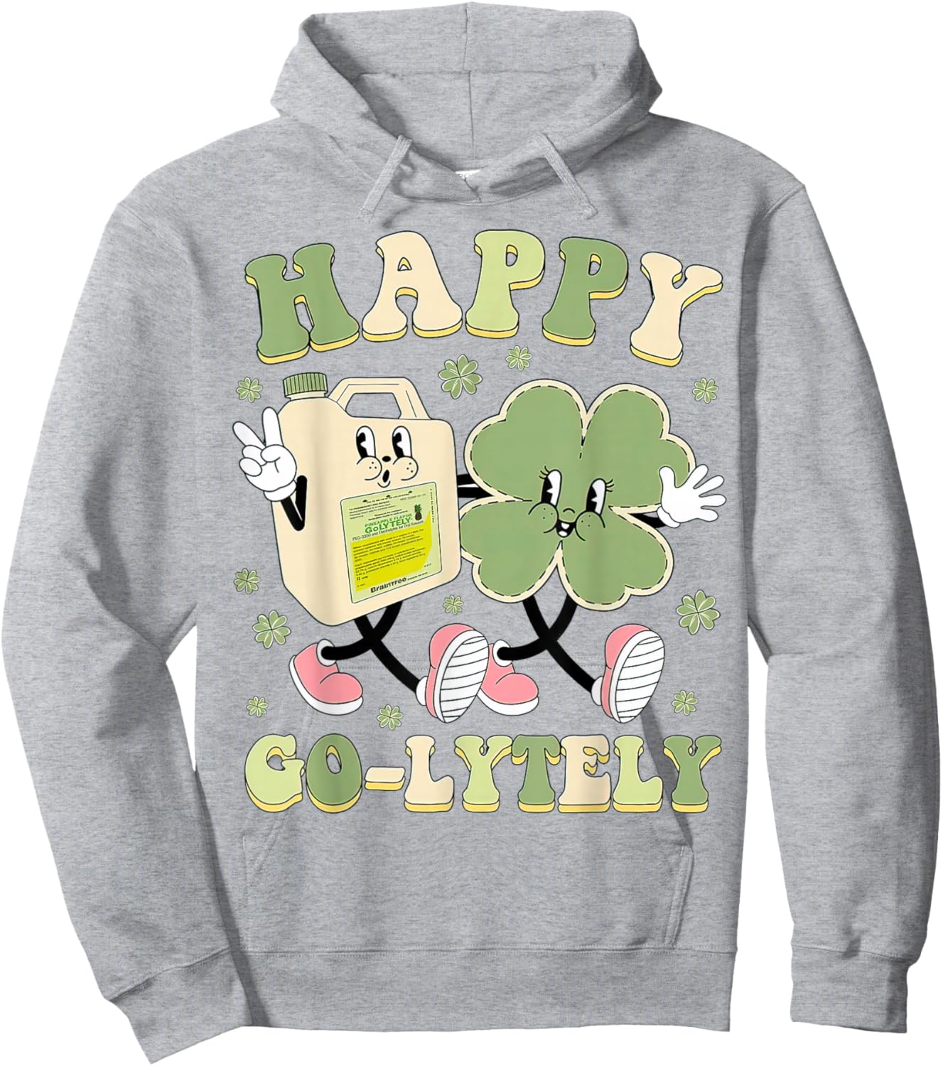 Happy Go-Lytely, Funny GI Nurse St Patrick's Day Shamrock Hoodie - Hoodie | Ash