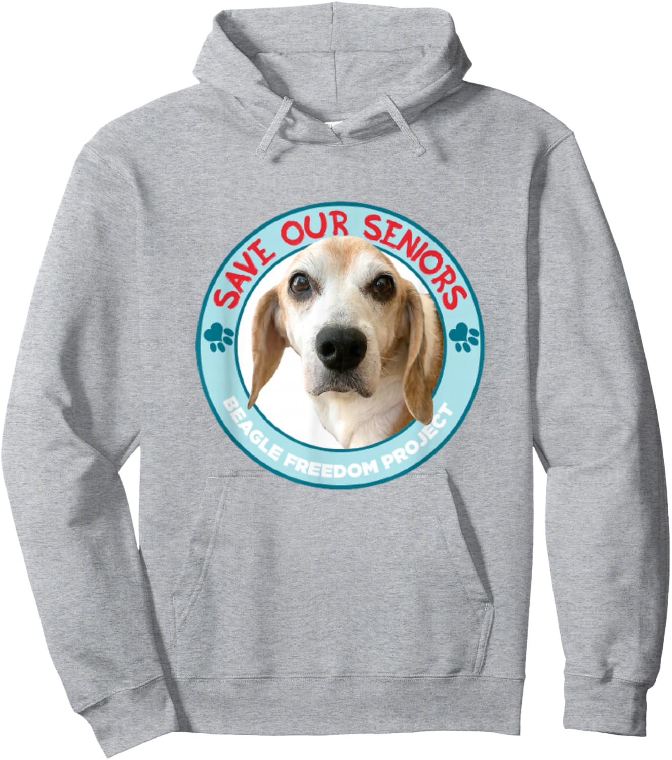 Beagle Freedom Project- Rescue Dogs- Save Our Seniors Hoodie - Hoodie | Ash
