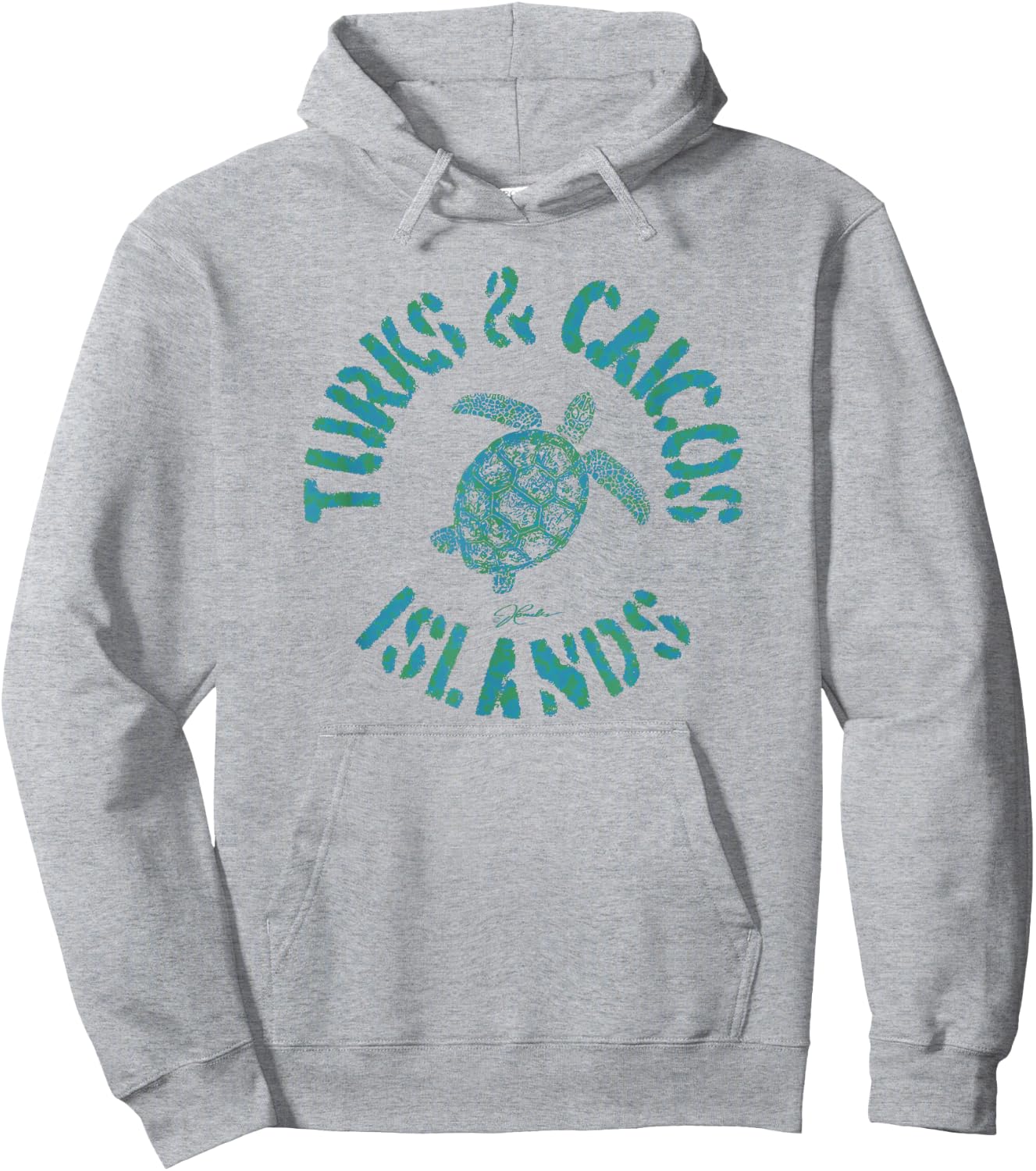 JCombs: Turks & Caicos Islands Sea Turtle Hoodie - Hoodie | Ash