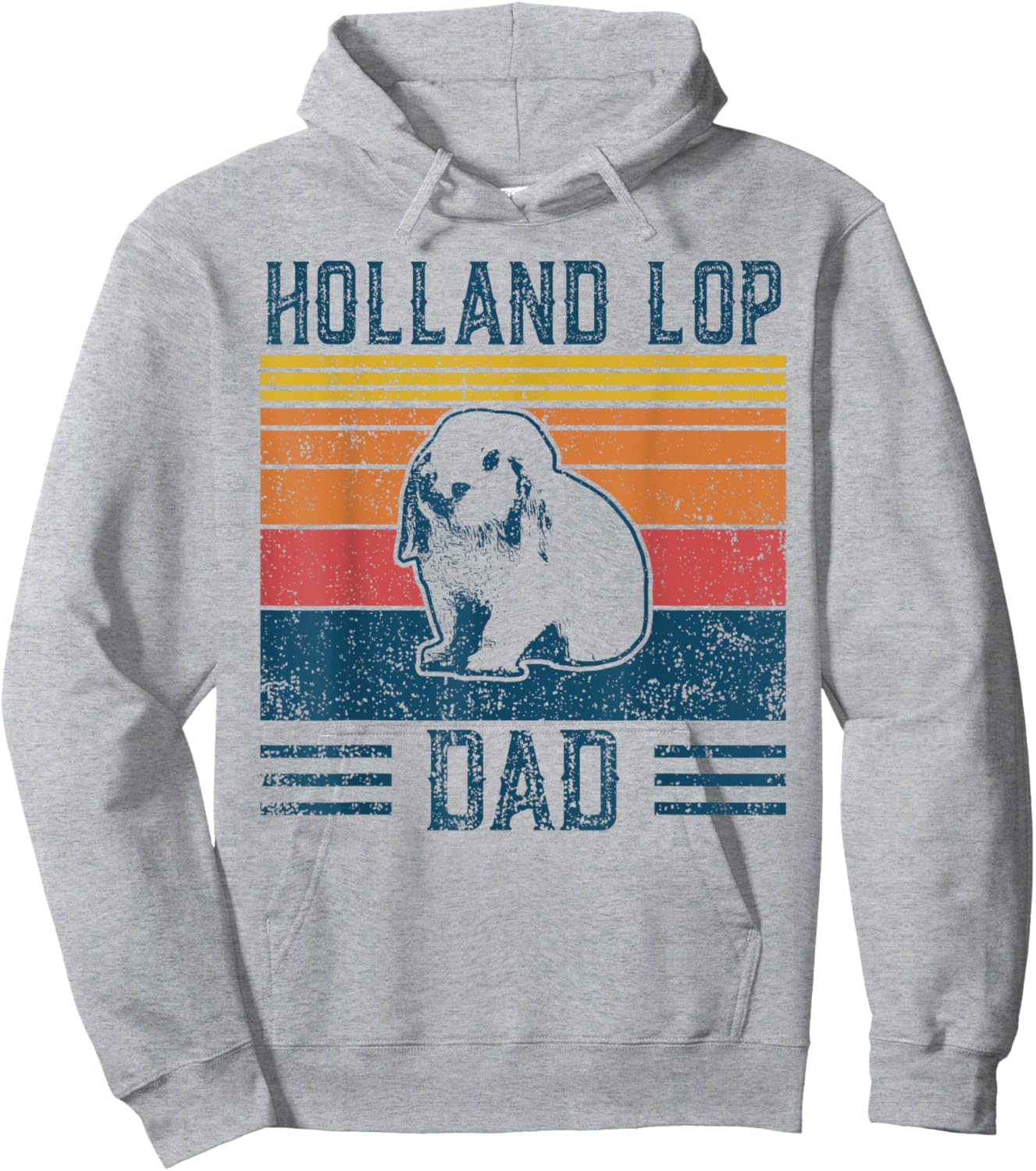 Best Rabbit Dad Men - Vintage Holland Lop Hoodie - Hoodie | Ash