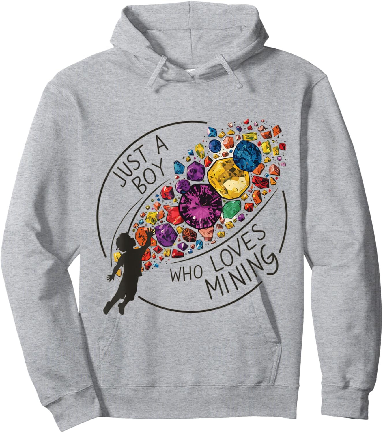 Gemstone Bounty Young Collector's Boy Who Loves Mining Hoodie - Hoodie | Ash