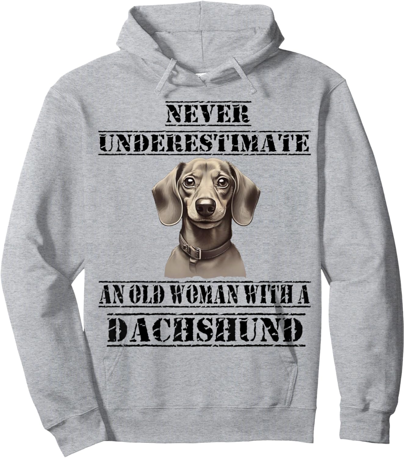Never Underestimate An Old Woman With A Dachshund Hoodie - Hoodie | Ash