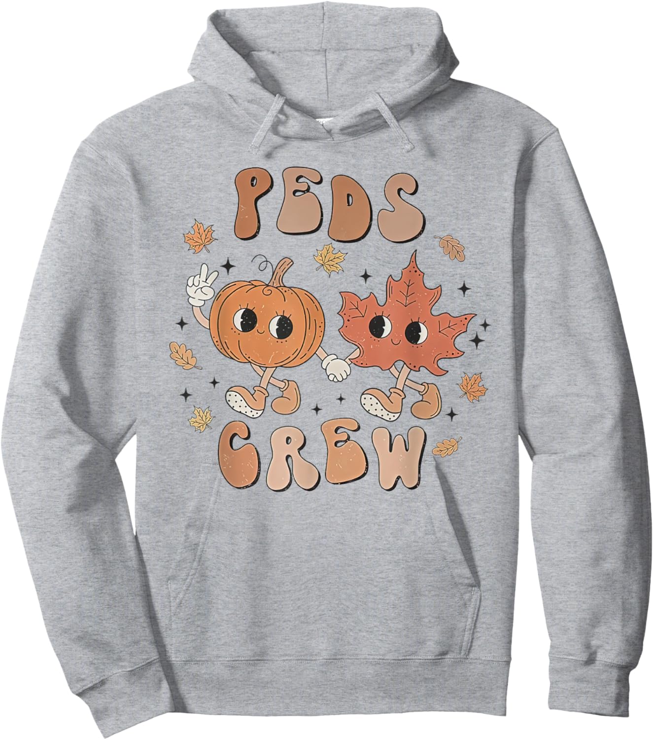 PEDS Crew Nurse etro Groovy Pumpkin Thanksgiving Pediatrics Hoodie - Hoodie | Ash