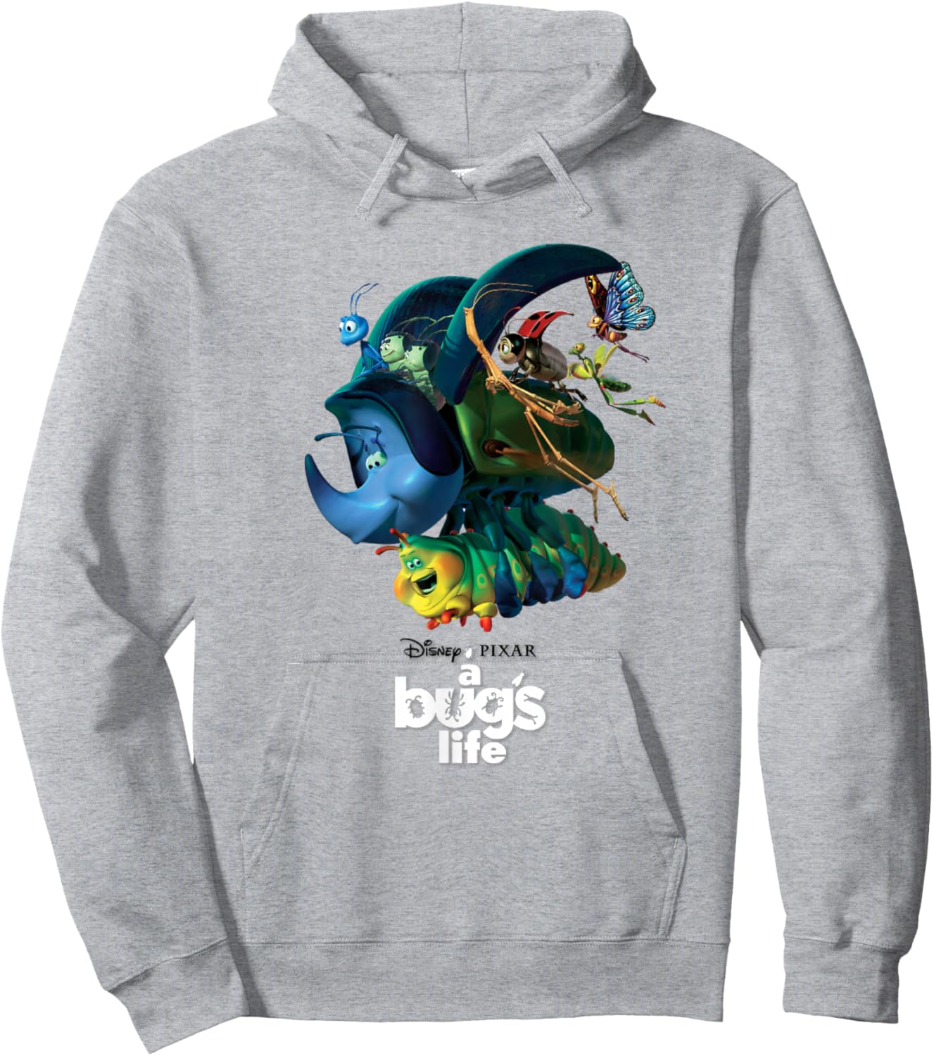 Disney Pixar A Bug's Life Iconic Characters Group Shot Logo Hoodie - Hoodie | Ash