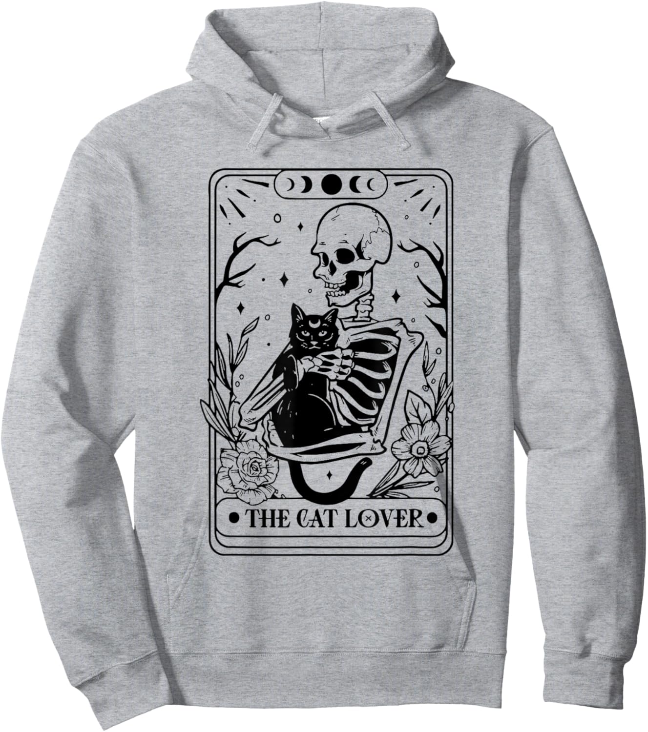 The cat Lover Tarot, Cat Lover, Skeleton and cat, Cat Tarot Hoodie - Hoodie | Ash