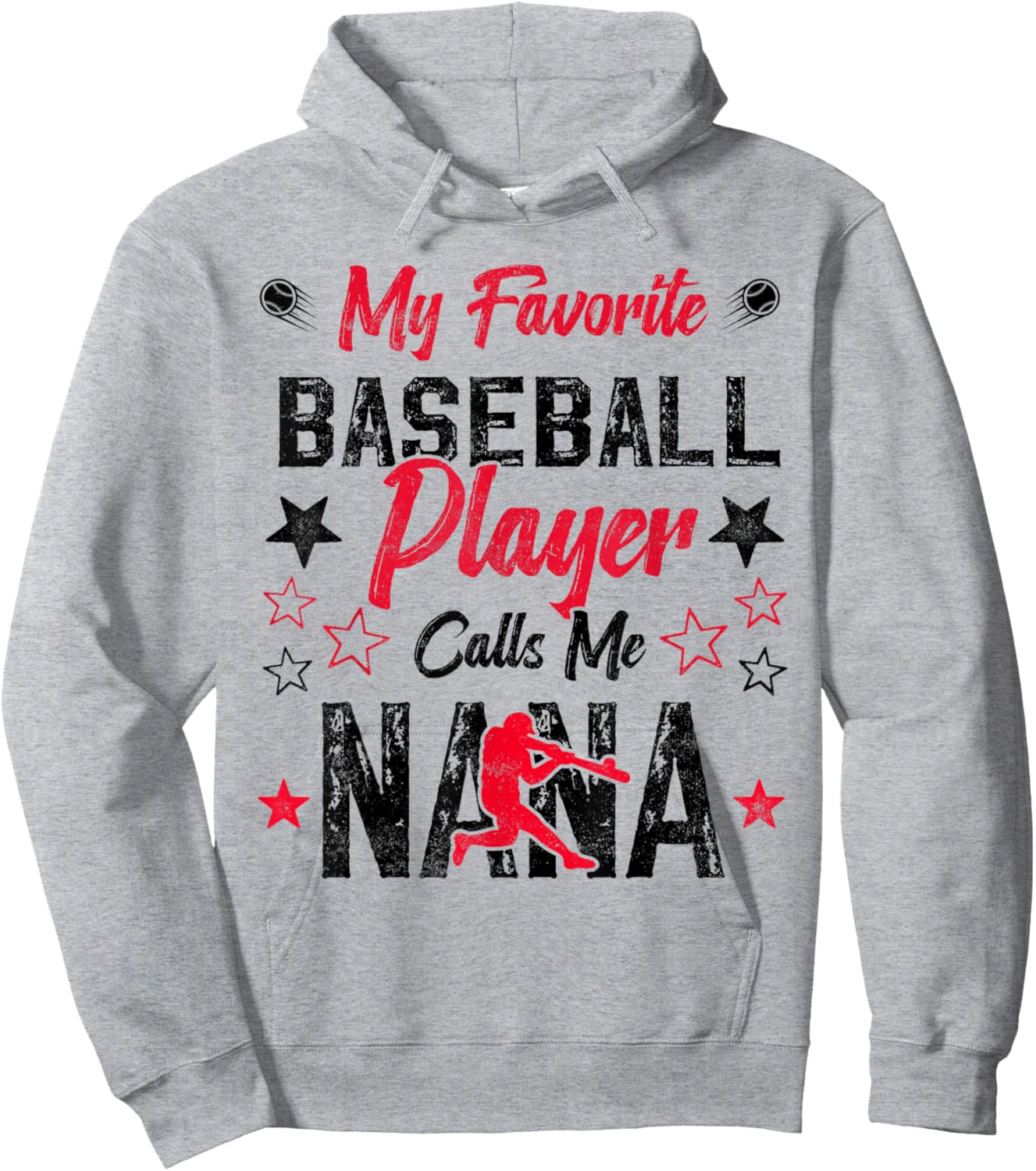 My Favorite Baseball Player Calls Me Nana funny grandma Hoodie - Hoodie | Ash