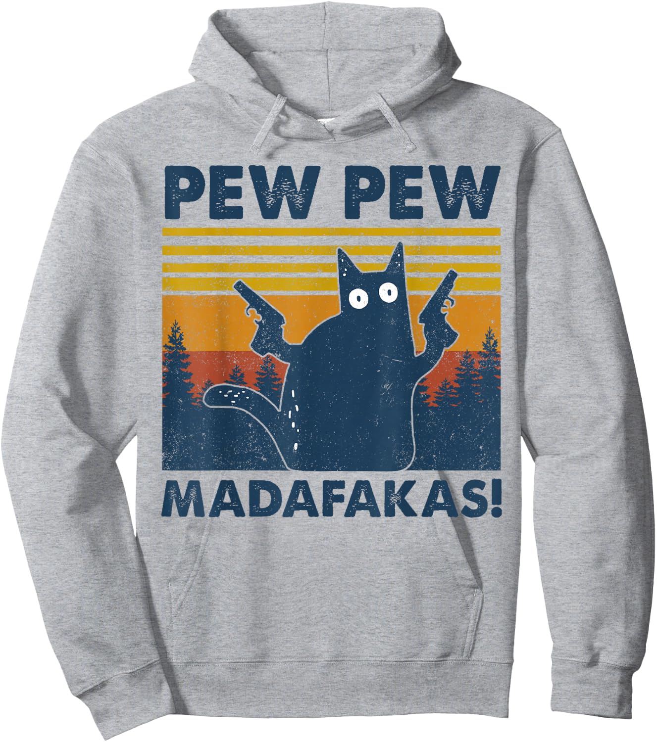 Vintage Cats Pew Pew Madafakas Funny Crazy Cat Lovers Gifts Small Hoodie - Hoodie | Ash